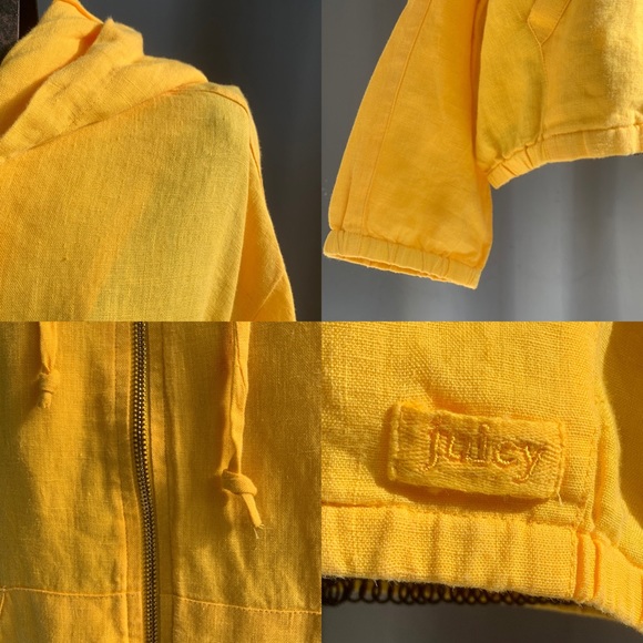 Juicy Couture Washed Linen Hooded Jacket - Picture 4 of 11